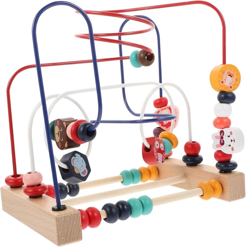 Wooden Bead Maze Toy For Early Learning Color Matching And Hand Eye Coordination Training - Image 1